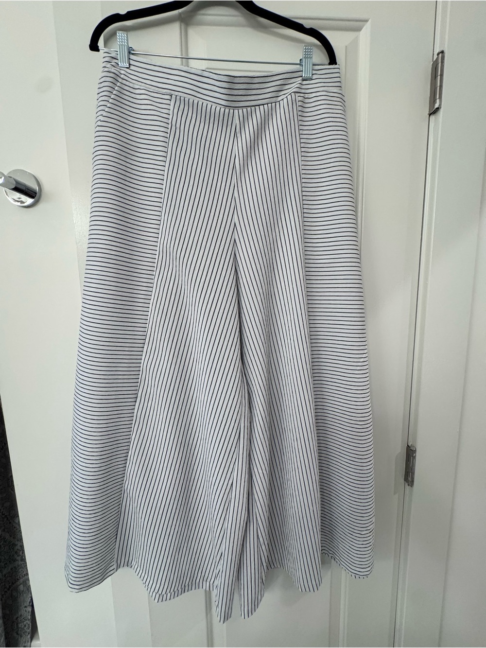 Women's White Stripe ultra wide legged pants